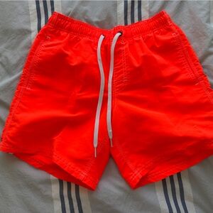 Sundek Neon Orange Swim Trunks